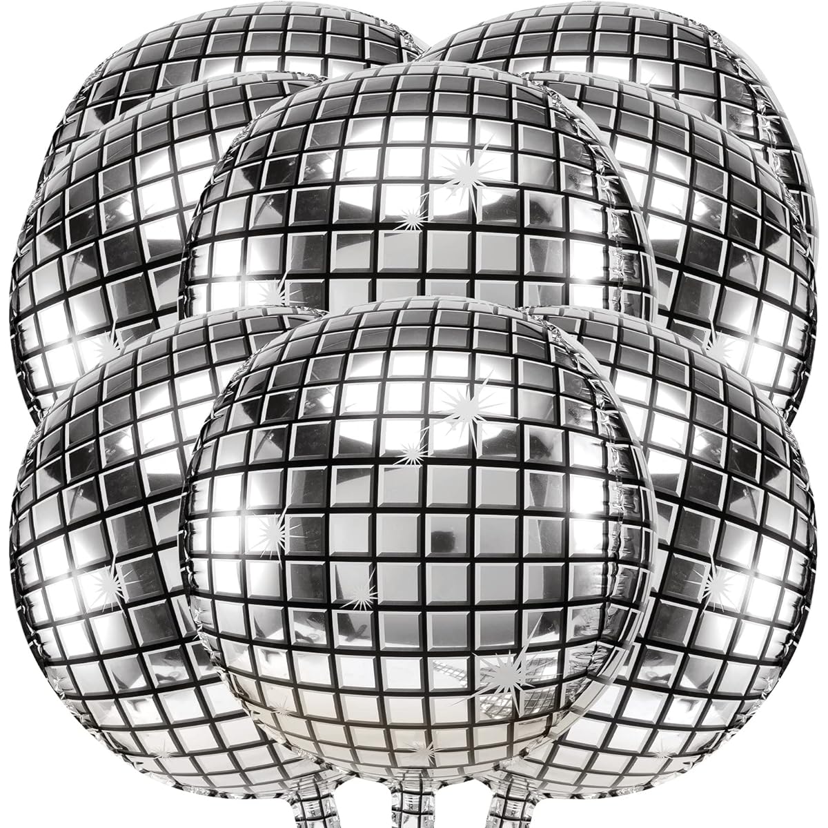 Disco Balloons, 8pcs 22inch 4D Disco Balloons Large Round Aluminum Foil Balloons Self Sealing Metallic Mirror Balloons Disco Dance Party Supplies for Birthday Wedding Baby Shower Party Decorations