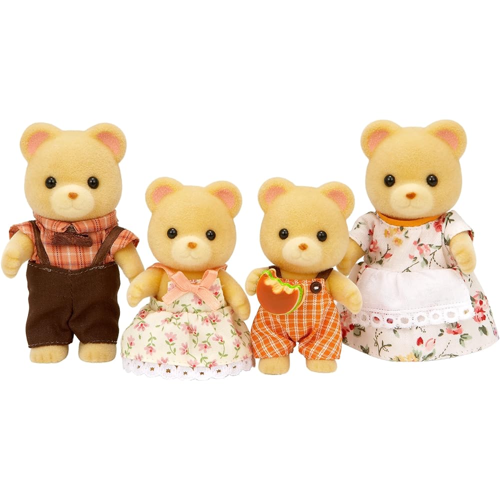 Sylvanian Families Doll Bear Family FS-04 & Sylvanian Families Drive Together Family Wagon V-02 [Set Purchase]