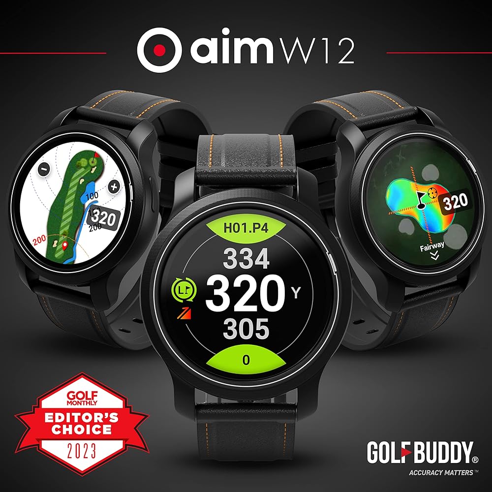 [GOLF BUDDY] aim W12 full color touch golf watch *additional strap provided (genuine Japanese product)