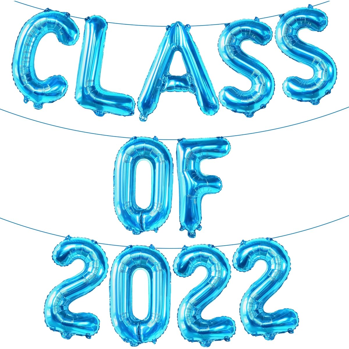Blue Class Balloons of 2022 - 16 Inches | 2022 Banners for Graduation Party Decorations | Graduation Banners, 2022 Decorations | Graduation Banners | Graduation Anniversary Banners | Graduation 2022 Decorations