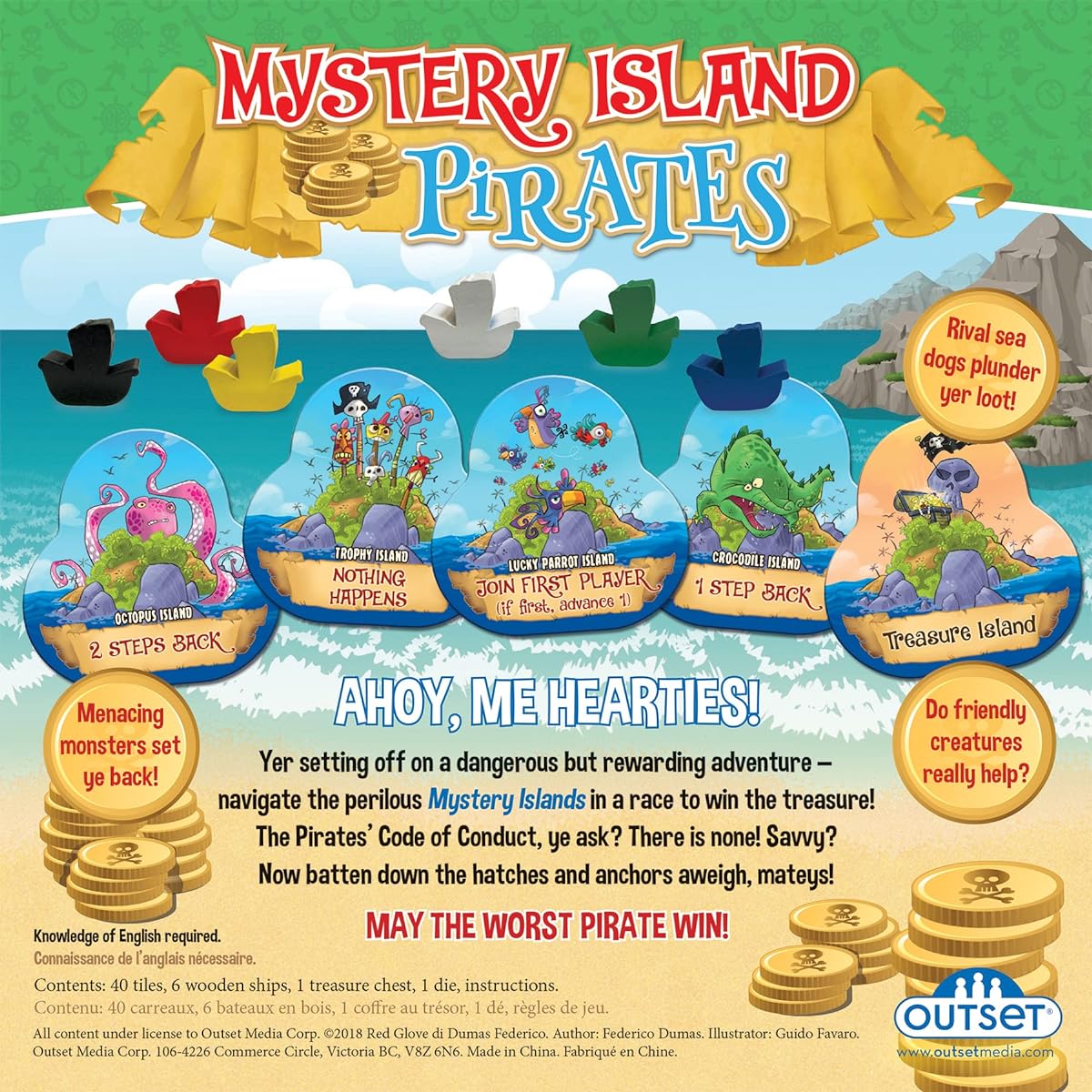 Mystery Island Pirates Game - Wild and Wacky Competition - Perfect for 2-6 players ages 5 and up