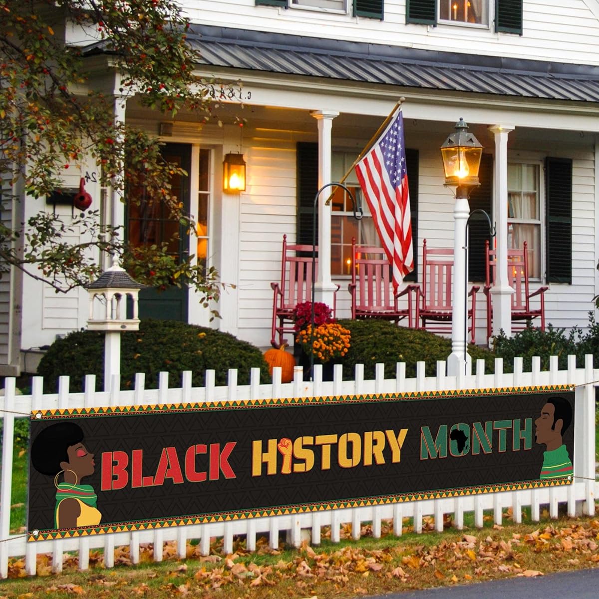 Black History Month Fence Banner African American National Holiday Party Photo Booth Backdrop Garden Outdoor Decoration