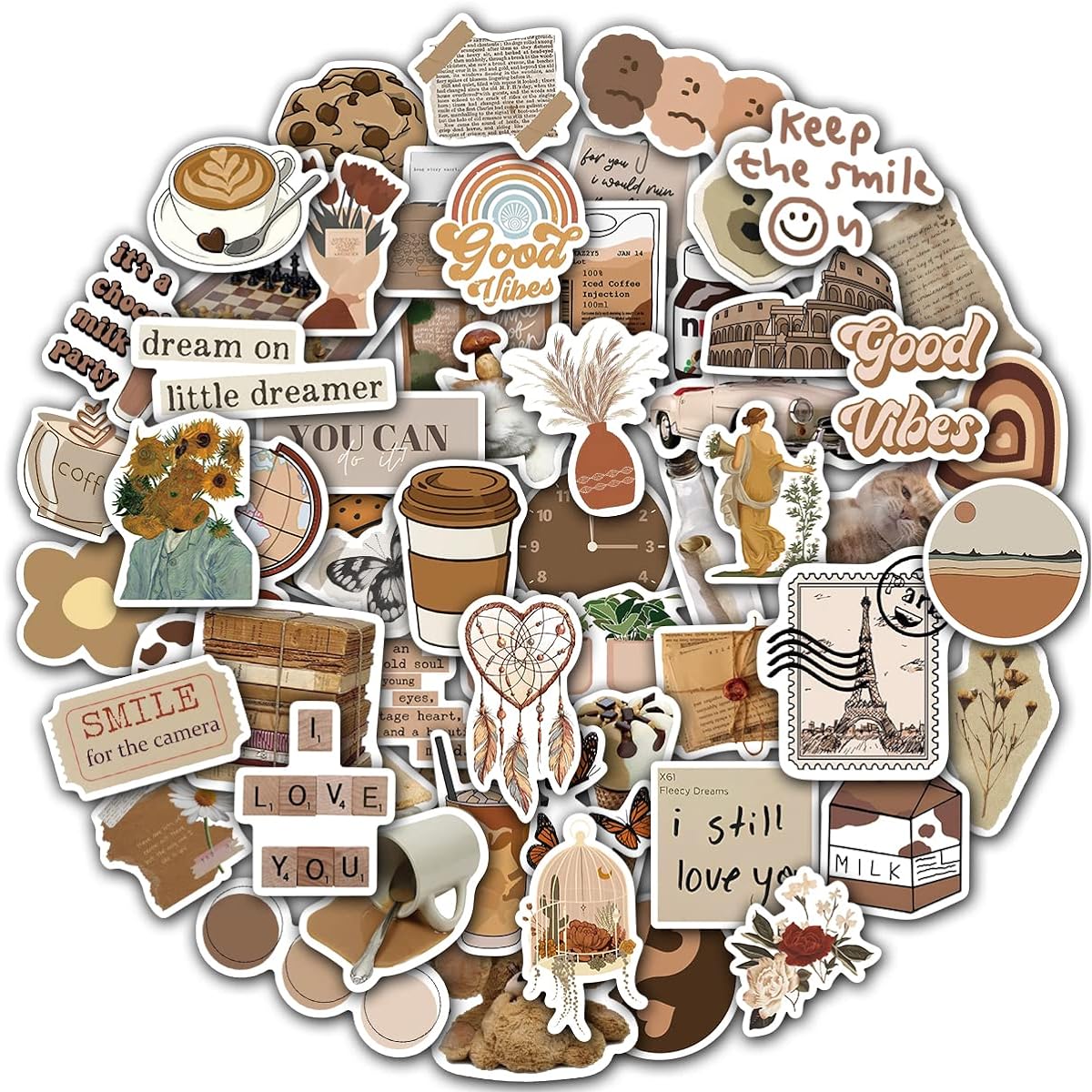 DIYDEC Vintage Stickers 60 Sheets