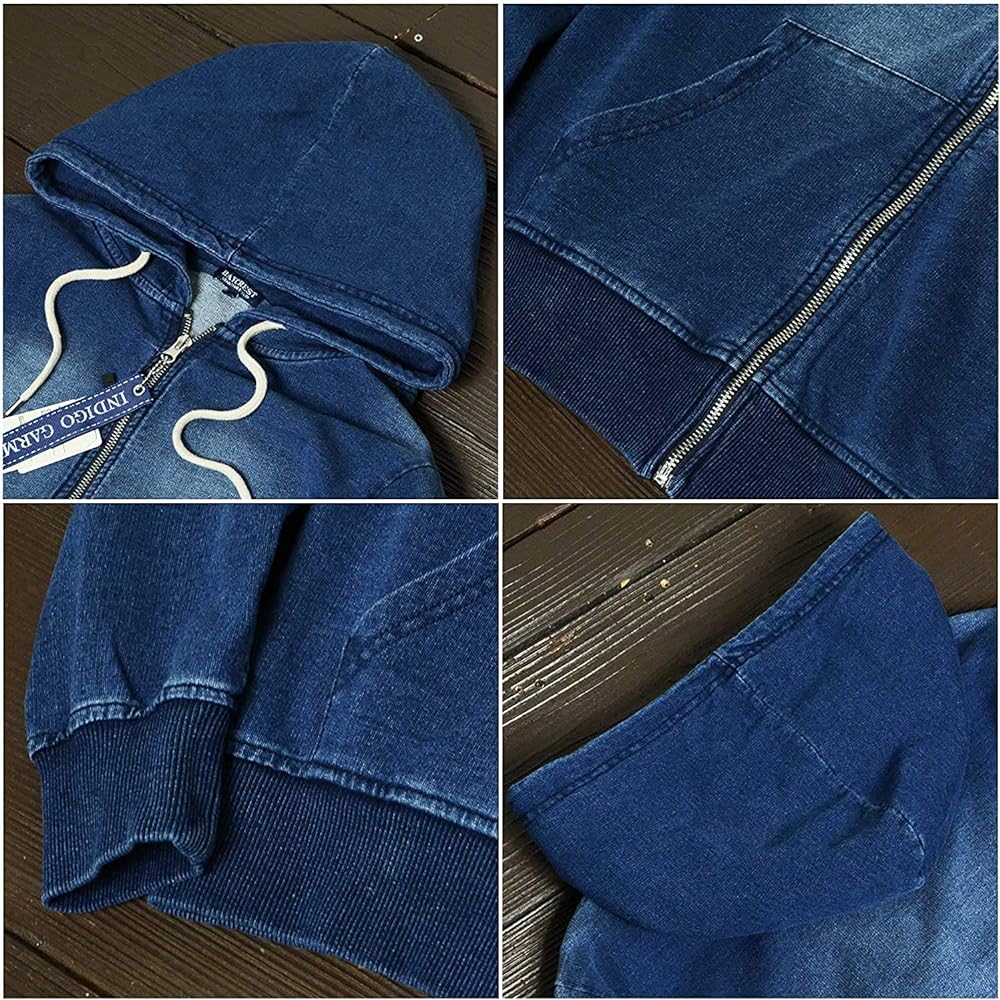 [slow&easy] Cut Denim Setup Zip Parka Jogger Pants《Casual Fashion Sporty Fashion》Top and Bottom Set Cut and Sew Material Sweatshirts