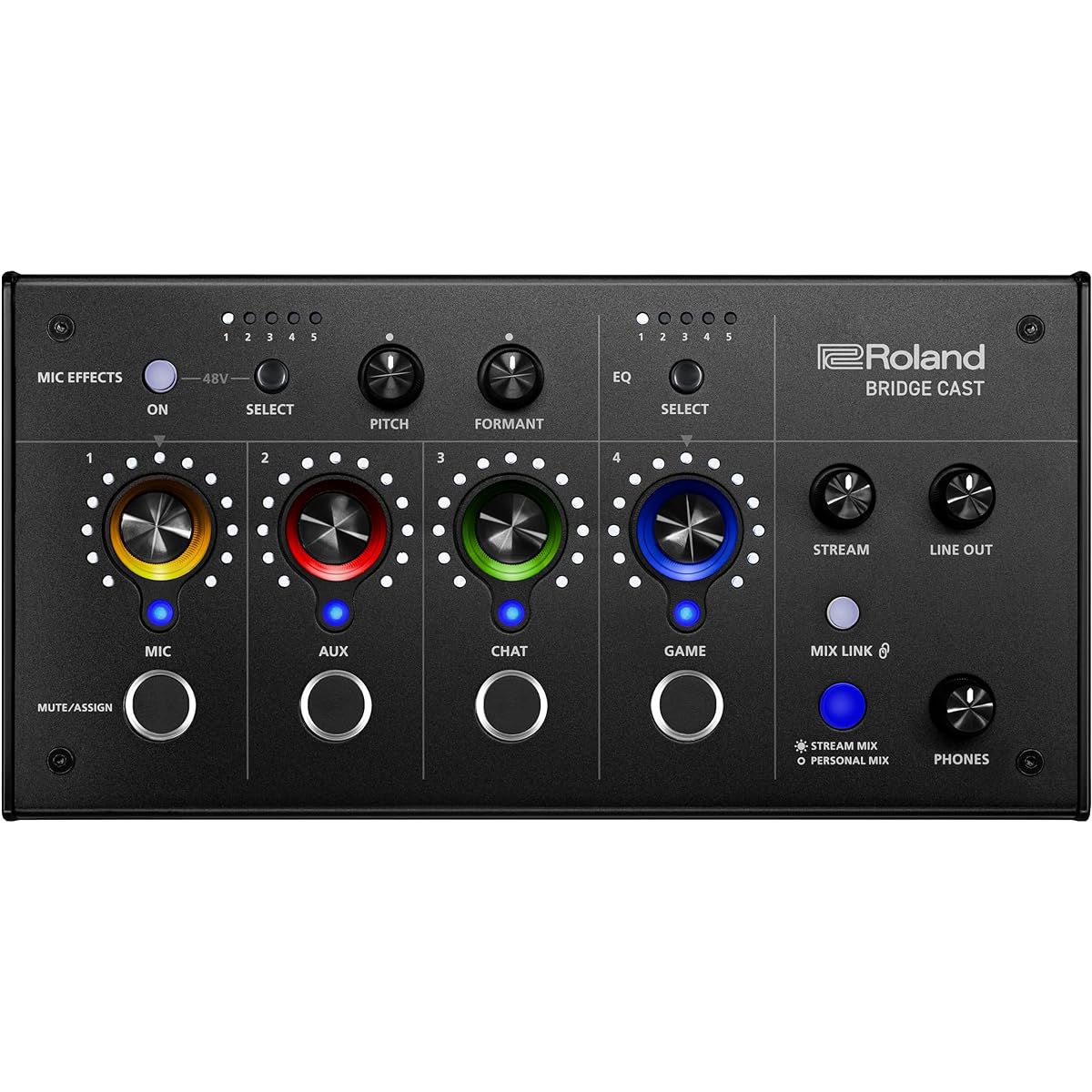 Roland Roland BRIDGE CAST/Gaming DAC Amplifier/Audio Interface/Distribution/Gaming Mixer/Audio Mixer/Mac/Windows/Bridge Cast/Black/Black