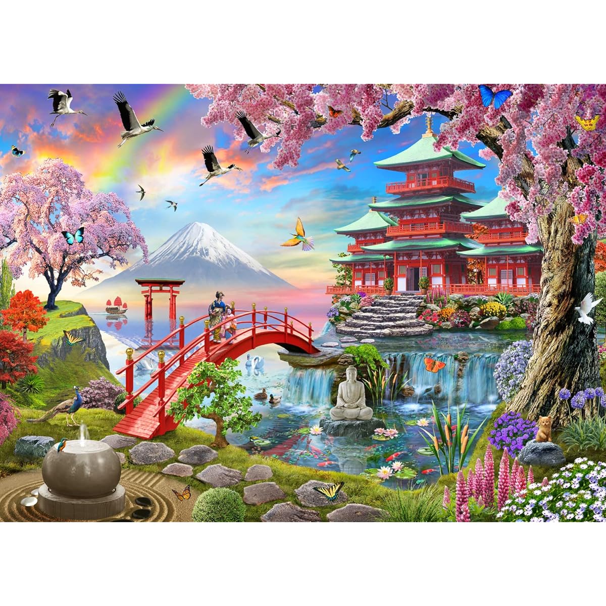 Vermont Christmas Company Zen Garden Jigsaw Puzzle 1000 Piece
