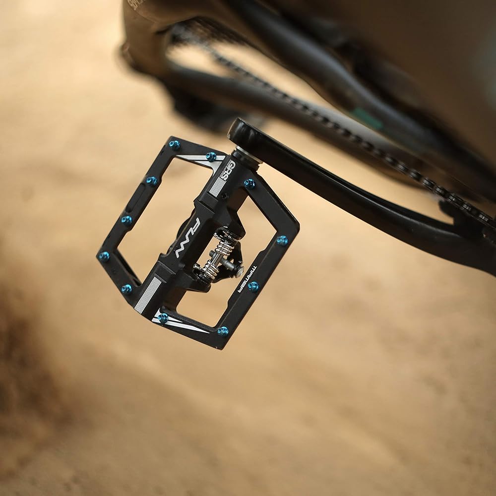 Funn Mamba Binding Pedal - Single Side SPD Compatible Mountain Bike Pedals - Single Side Flat Pedals - Suitable for Mountain Bikes, BMX Bicycles, Gravel Bicycles, Bicycle Pedals, 9/16" Steel Axle
