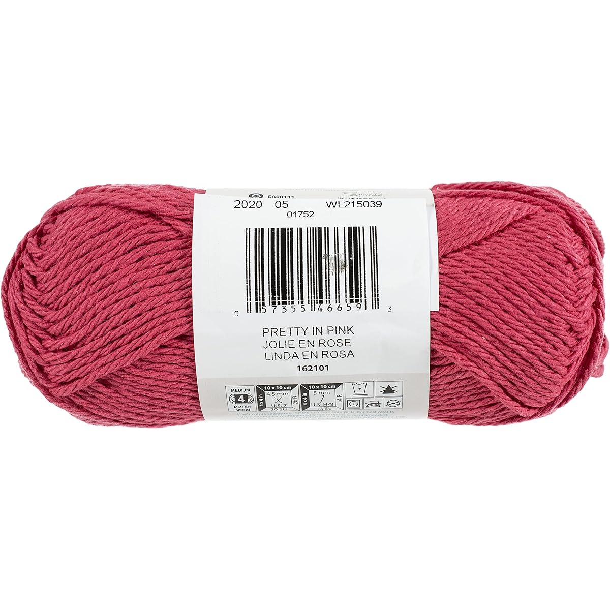 Bernat Handicrafter Cotton Yarn Solids-Pretty In Pink 162101-1752