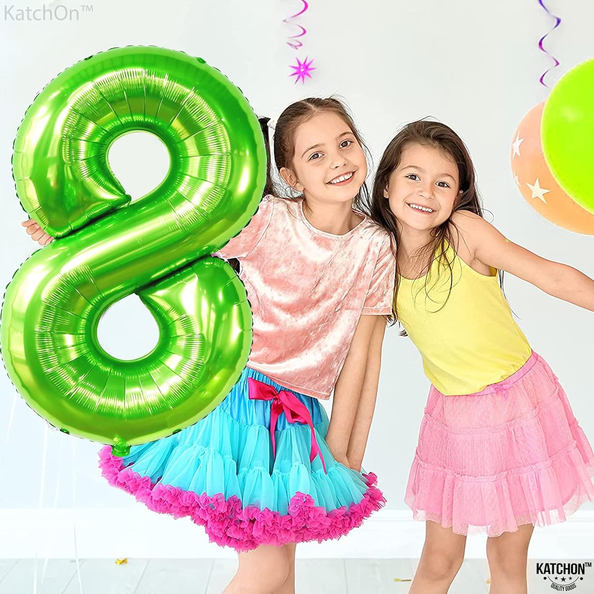 Light green number 8 foil balloon