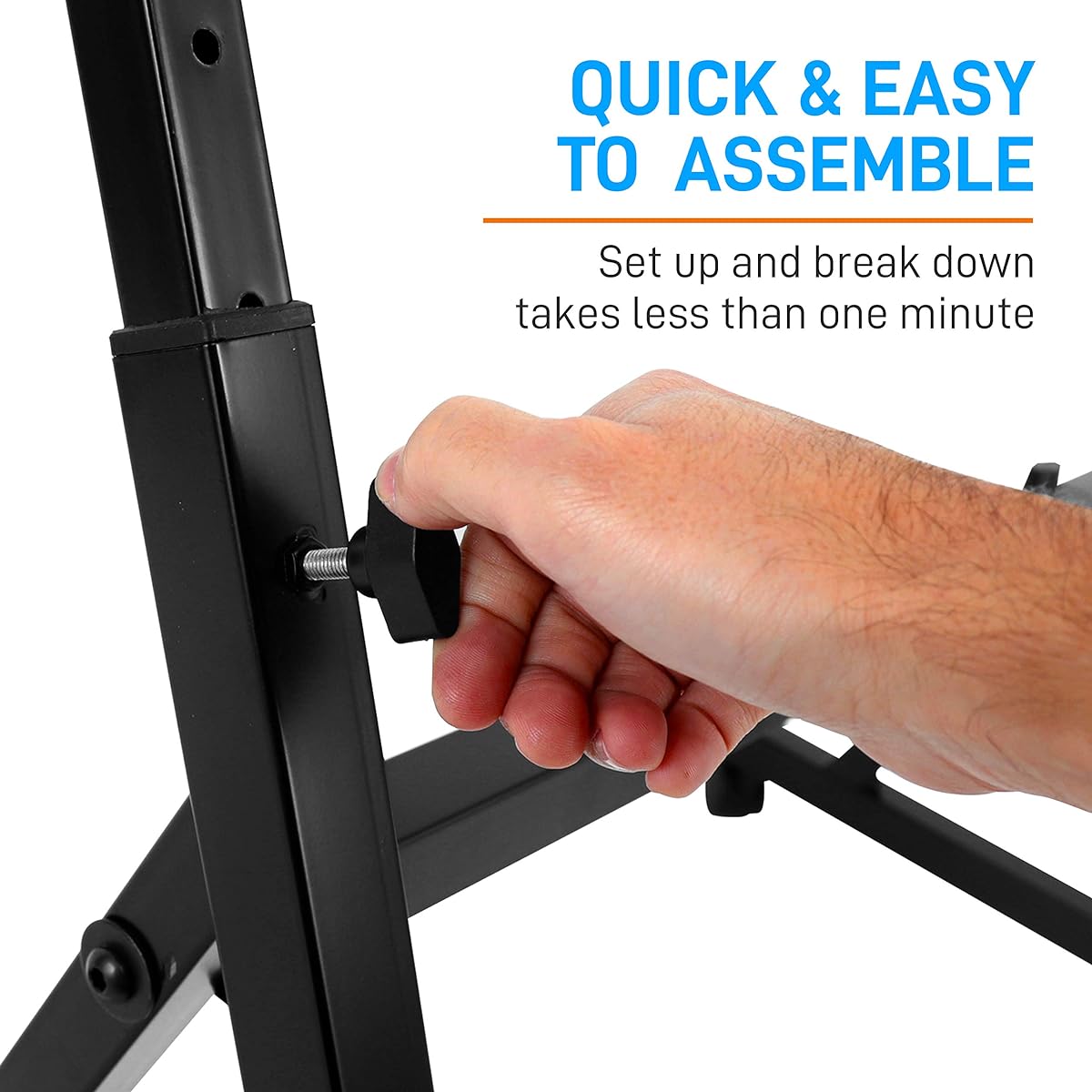 Pyle Port Universal Electronic Black Heavy Duty Z Style Keyboard Organ Holder Rack Portable Piano Stand Adjustable Height and Width with Locking Wheels PKST48
