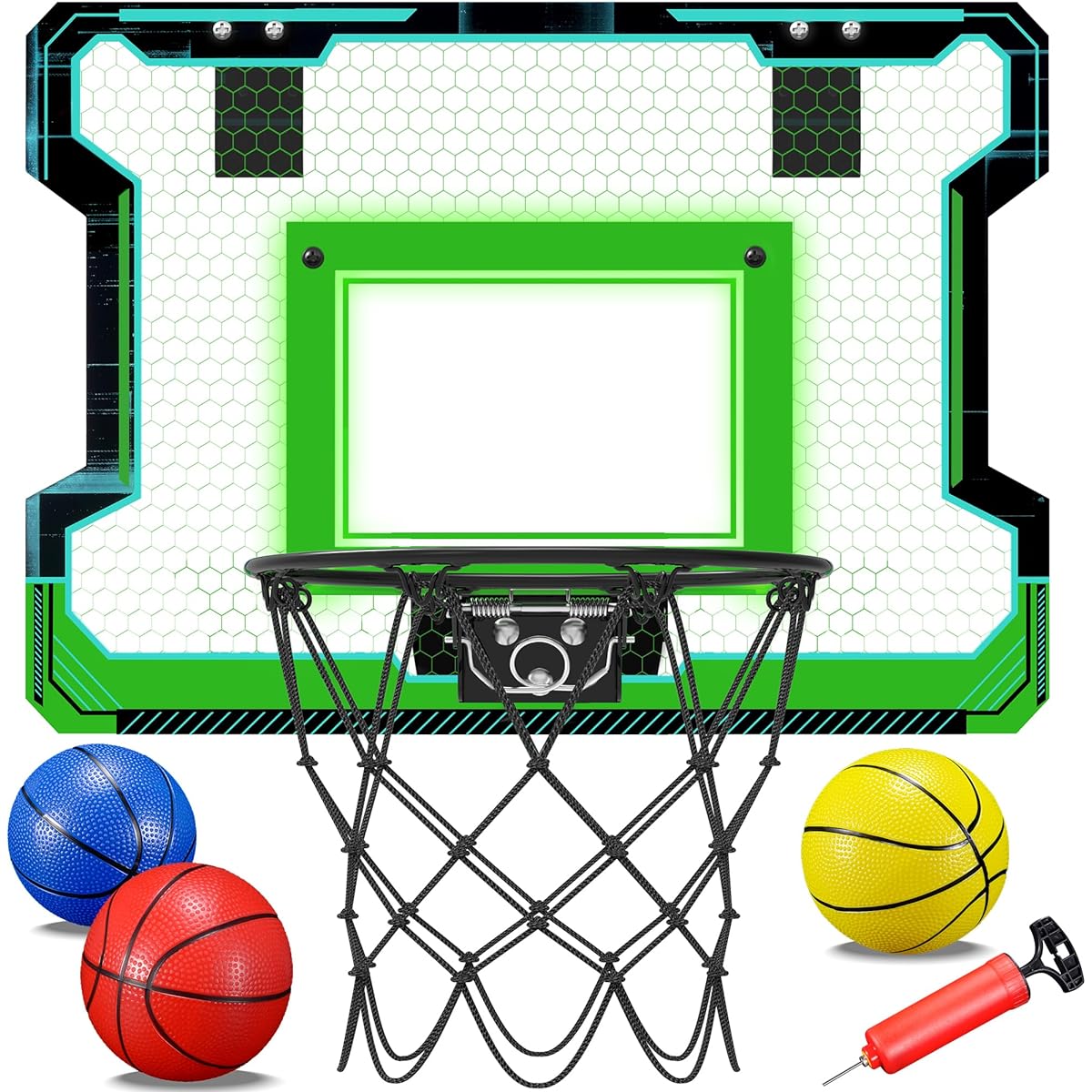 OKKIDY Mini Indoor Basketball Hoop, Basketball Hoop with Full Accessories for Room & Wall Mounting, Over the Door, Small Basketball Arcade Game, Sports Toys for Ages 5+, Girls, Boys