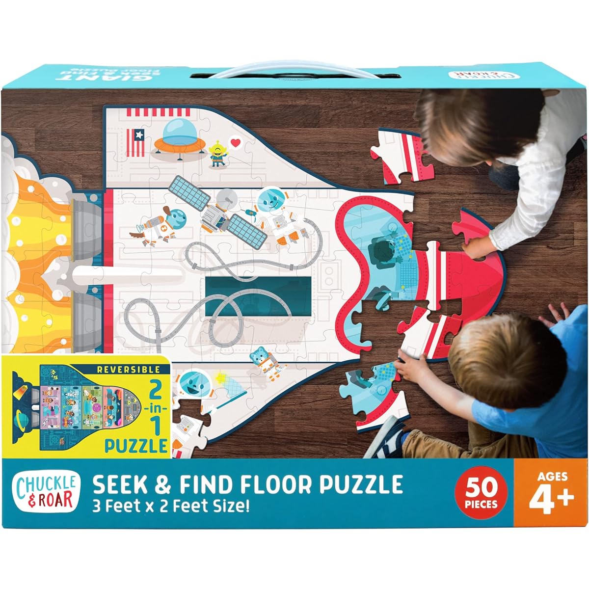 Chuckle & Roar Giant Floor Puzzle Spaceship Shape - 50 Pieces