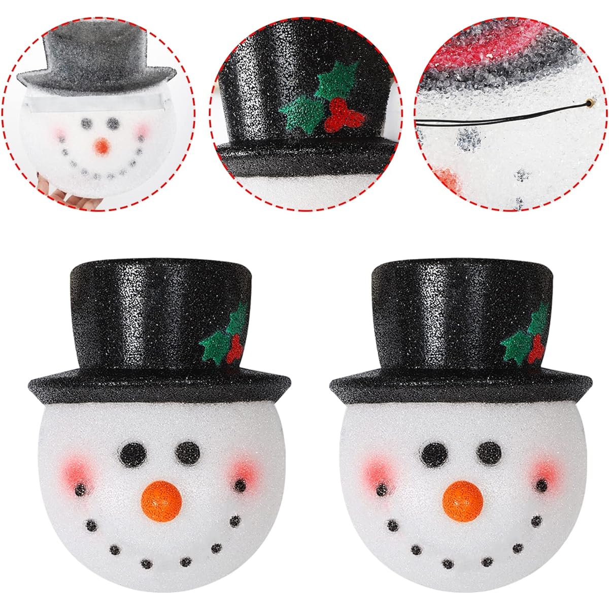 MorTime Christmas Snowman Lampshade Set of 2, Hallway Wall Lamp Decor, Outdoor Christmas Lampshade, Holiday Decorations
