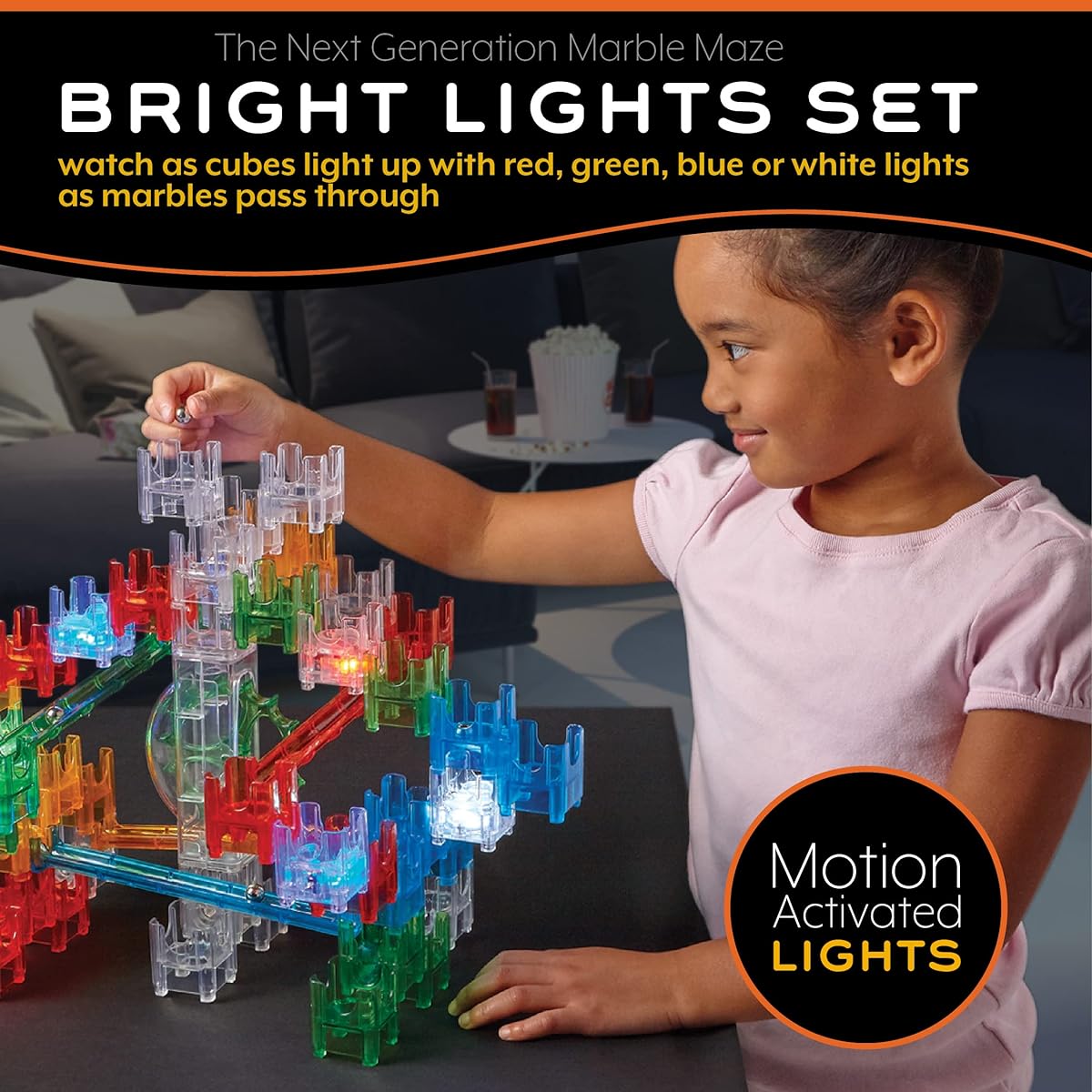 MindWare Q-BA-Maze Bright Light Next Generation Marble Maze Kids Toy - STEM Marble Run - Recommended Ages 6+ - Educational Gift for Boys and Girls, 13908105