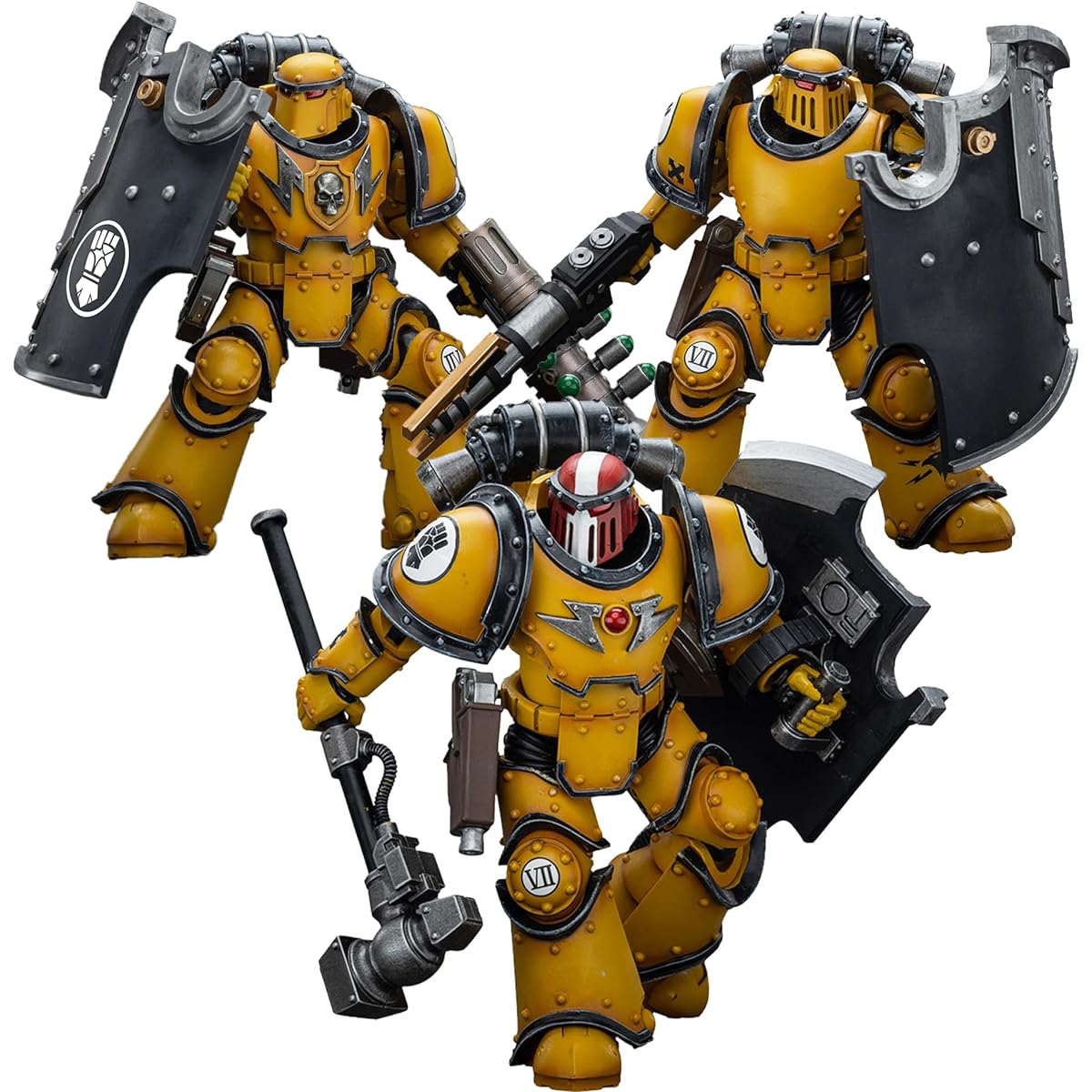 JOYTOY 1/18 Action Figure Warhammer 40,000 Imperial Fists Legion MkIII Breacher Squad Set of 3 4.8 Inch Pre-Order Movable Model Collection Figure