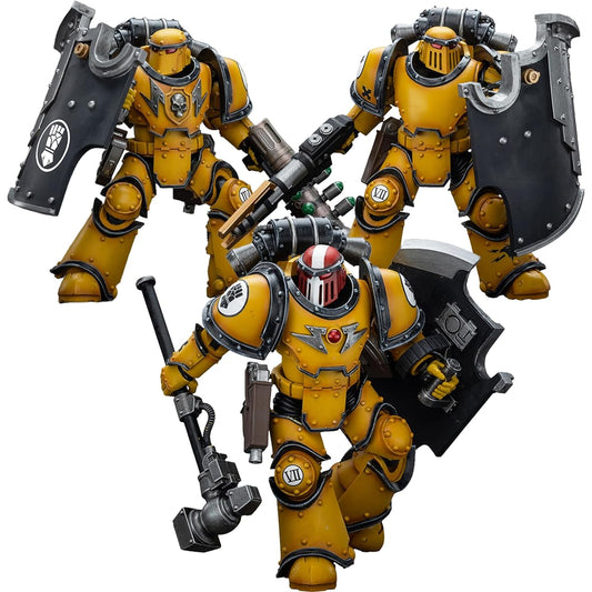 JOYTOY 1/18 Action Figure Warhammer 40,000 Imperial Fists Legion MkIII Breacher Squad Set of 3 4.8 Inch Pre-Order Movable Model Collection Figure