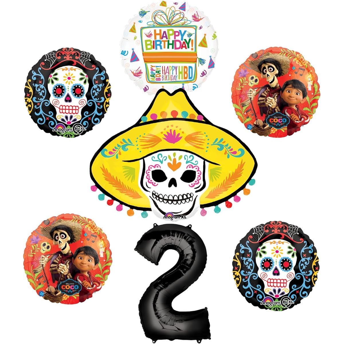 Coco Party Supplies 2nd Birthday Balloon Bouquet Decoration