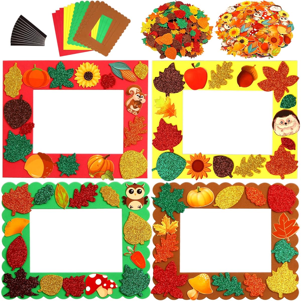 FANCY LAND Thanksgiving Photo Frame Craft Kit Fall Foam Crafts for Kids Fall Seasonal Decorations 12 Set