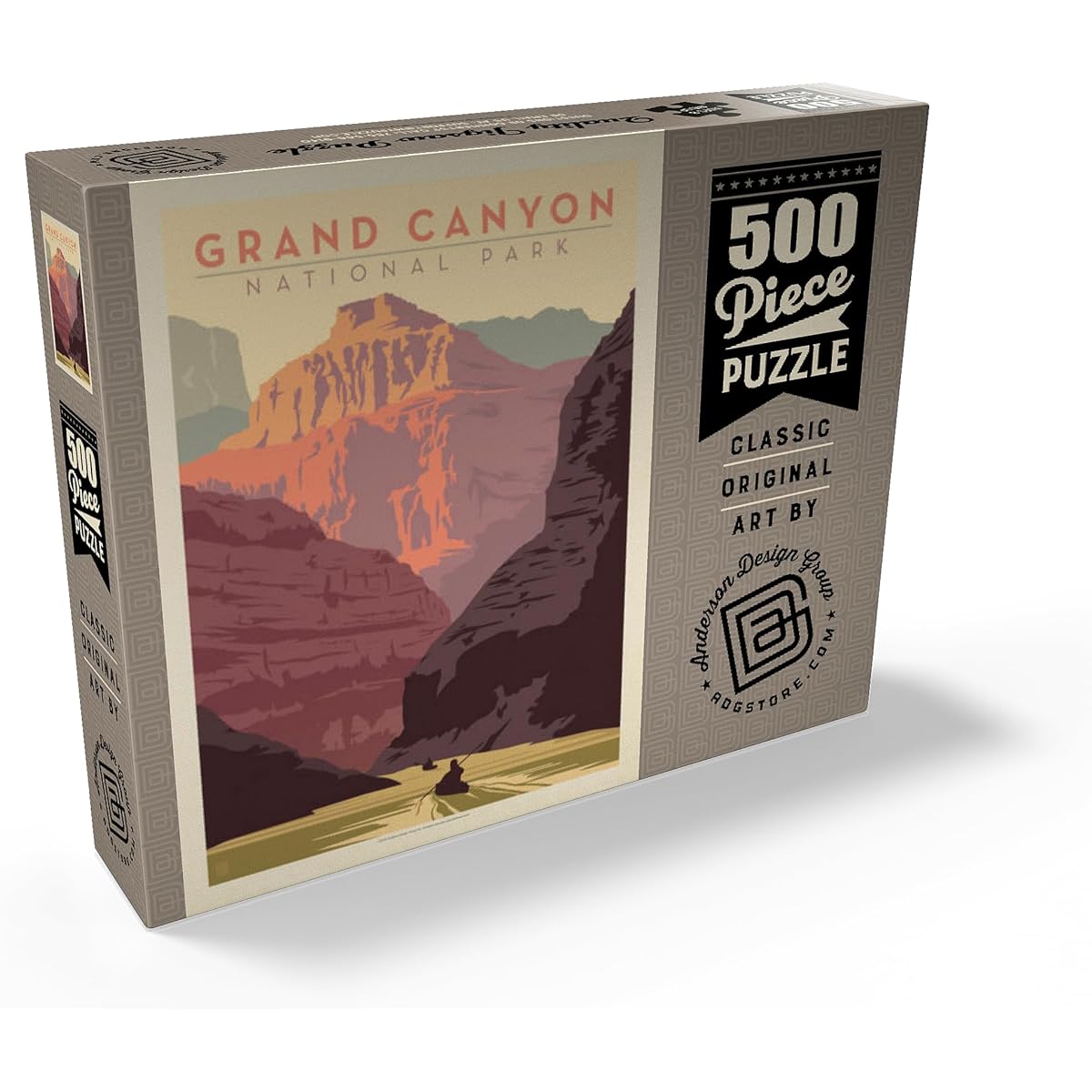 Grand Canyon National Park: Kayaking, Vintage Poster - Premium 500 Piece Jigsaw Puzzle - Made in the USA