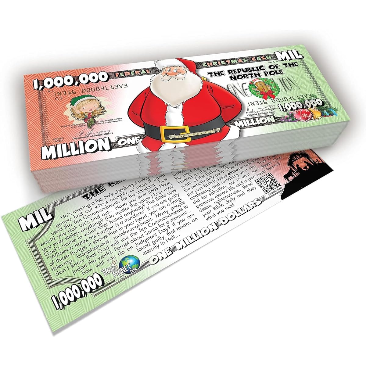 Tract Planet Merry Mission: Christmas Cash Gospel Tract Bundle - Spread the word with festive joy (100 pieces)