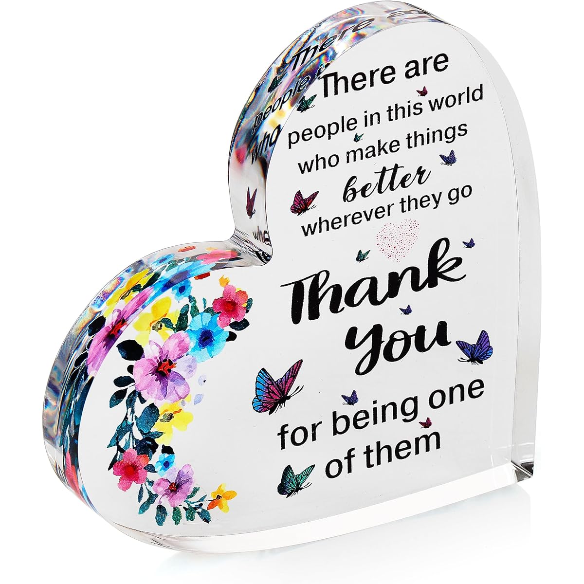 VELENTI Thank You Gift for Women Acrylic Heart Keepsake Thank You Gift - Cute Thank You Gift for Women - Unusual Female Colleague Boss Volunteer Nurse Doctor Manager Director Teacher Gift