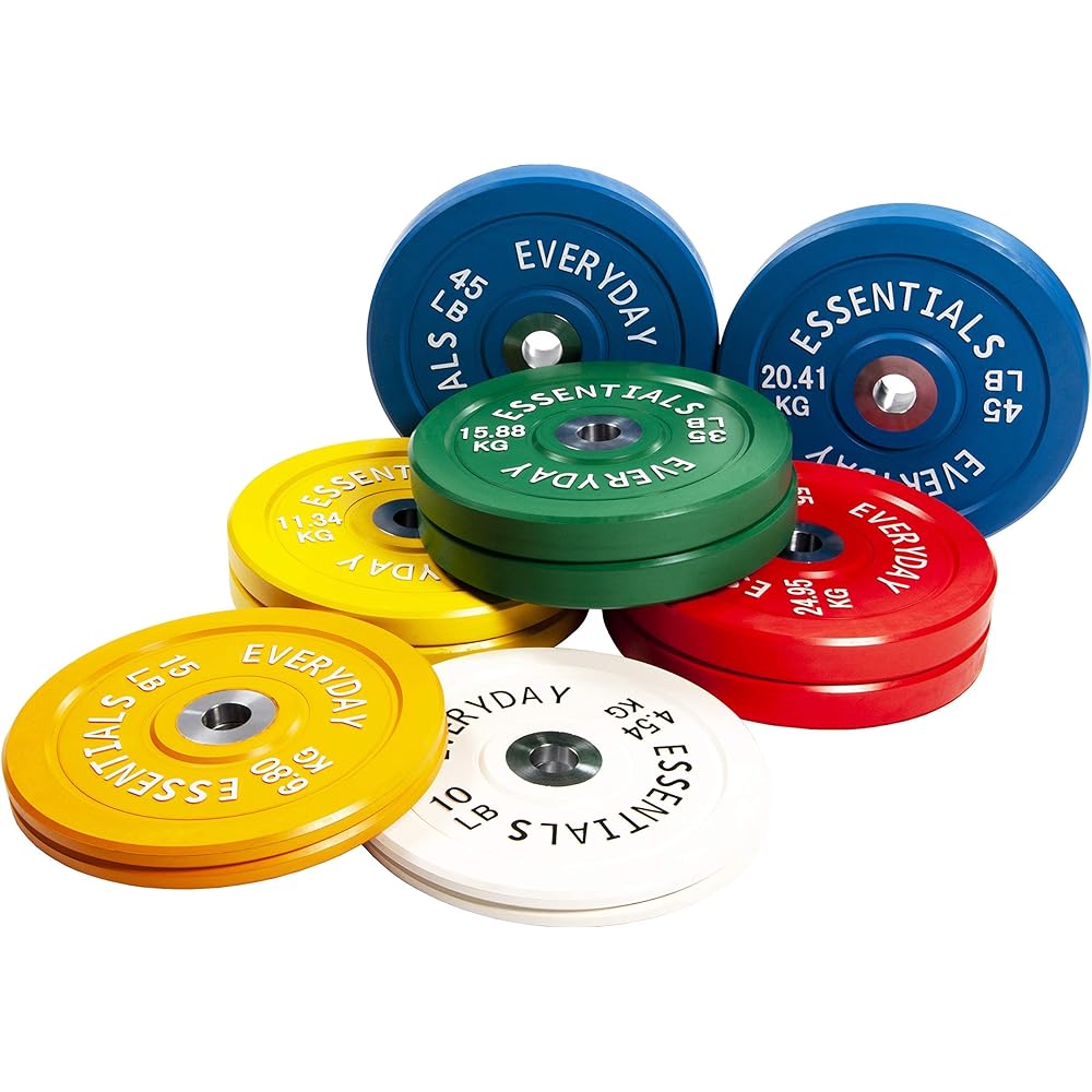 Everyday Essentials Color Code Olympic Bumper Plate Weight Plate W Steel Hub [Regular Japanese Import Product]