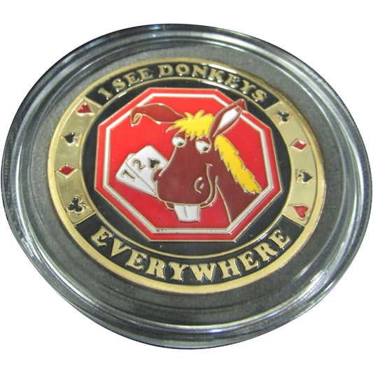 MRC Poker Hand Painted Poker Card Guard Cover Protector - I See Donkeys Everywhere