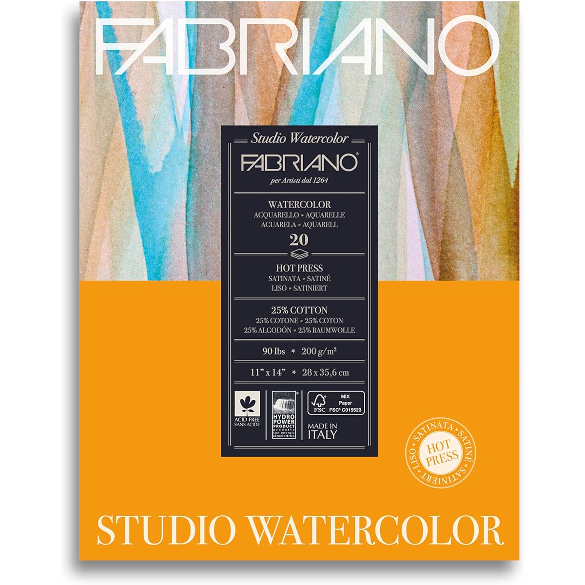 Fabriano Studio Watercolor Pad 11X14 HP 200G