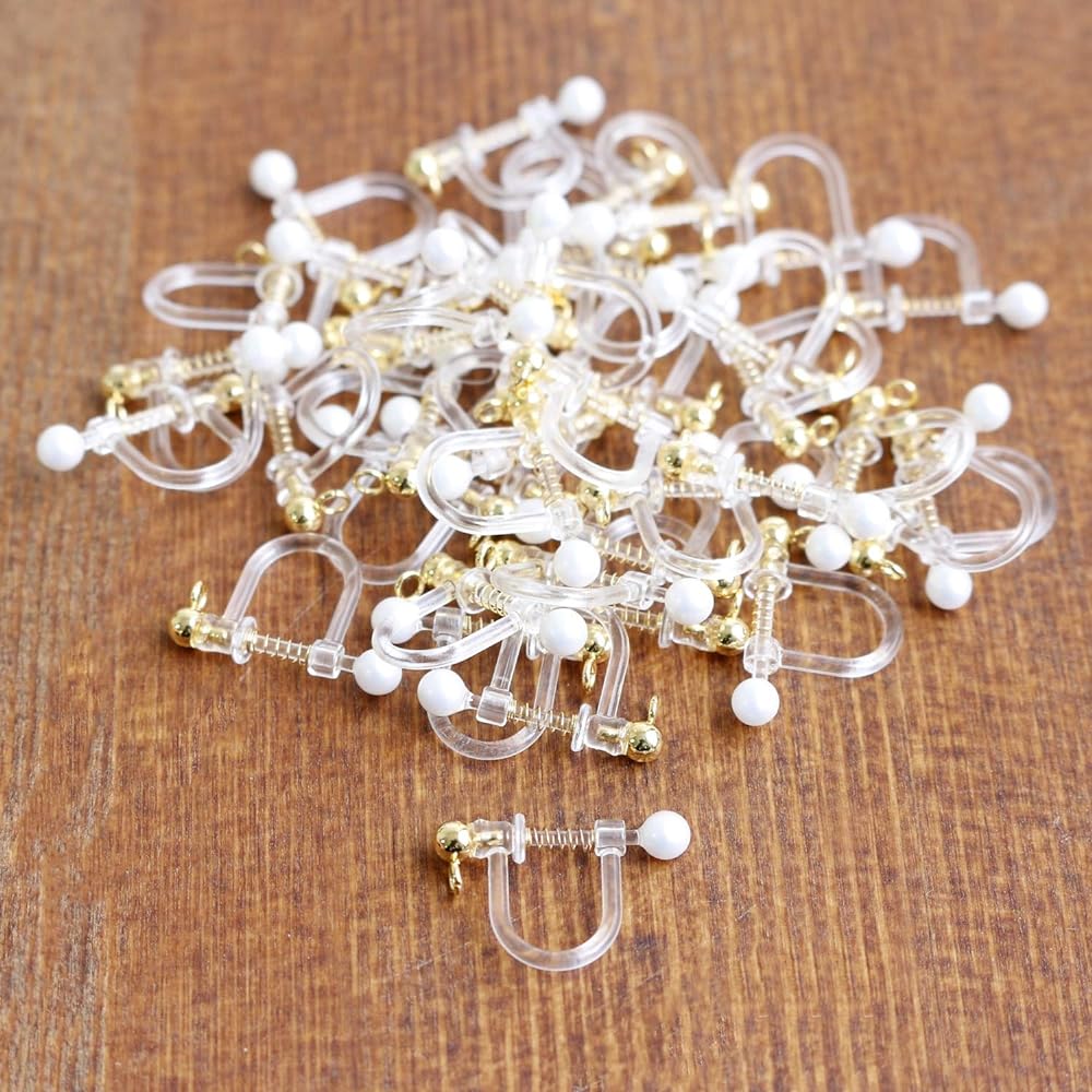Nippon Chuko NBK spring type resin earrings with ring W12 x H9mm ring inner diameter φ1mm A24-20G-20