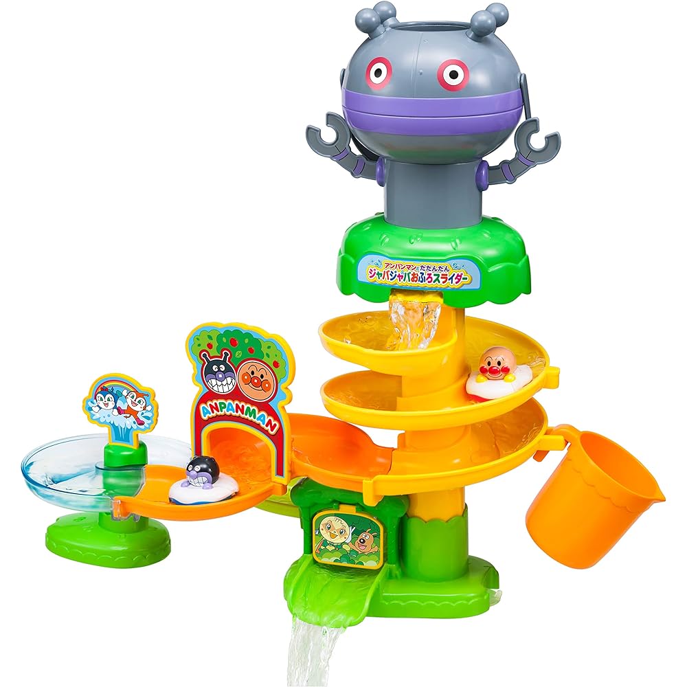 Anpanman Bucket Round and Round Bath Shower & Anpanman and Dadandan Jaba Jaba Bath Slider [Set Purchase]