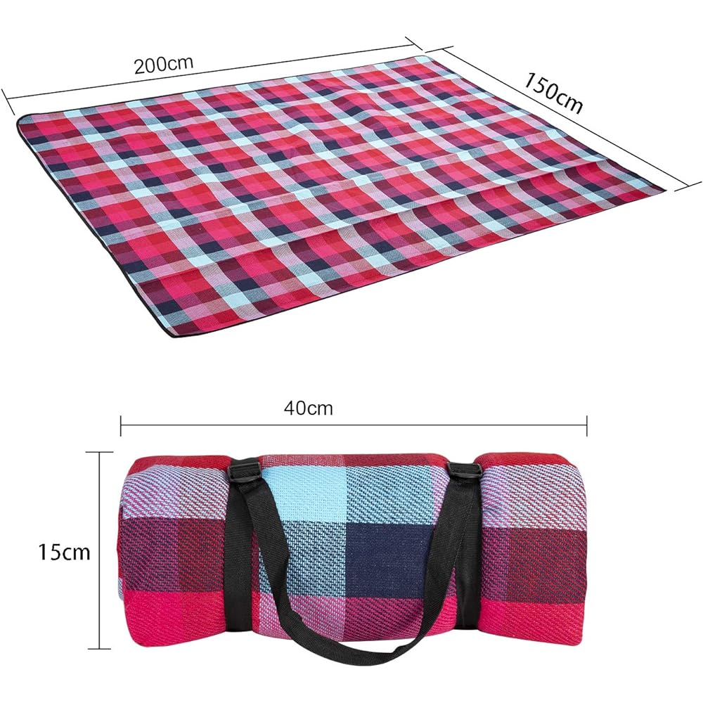 Leisure Sheet 200x150cm Waterproof Large Laundry Compact Children's Picnic Folding Cushion Mat Outdoor Cherry Blossom Viewing Sports Day 4-6 People Thick Cushion Large Black Lightweight Water Repellent Heat Retention (Red Black Blue)