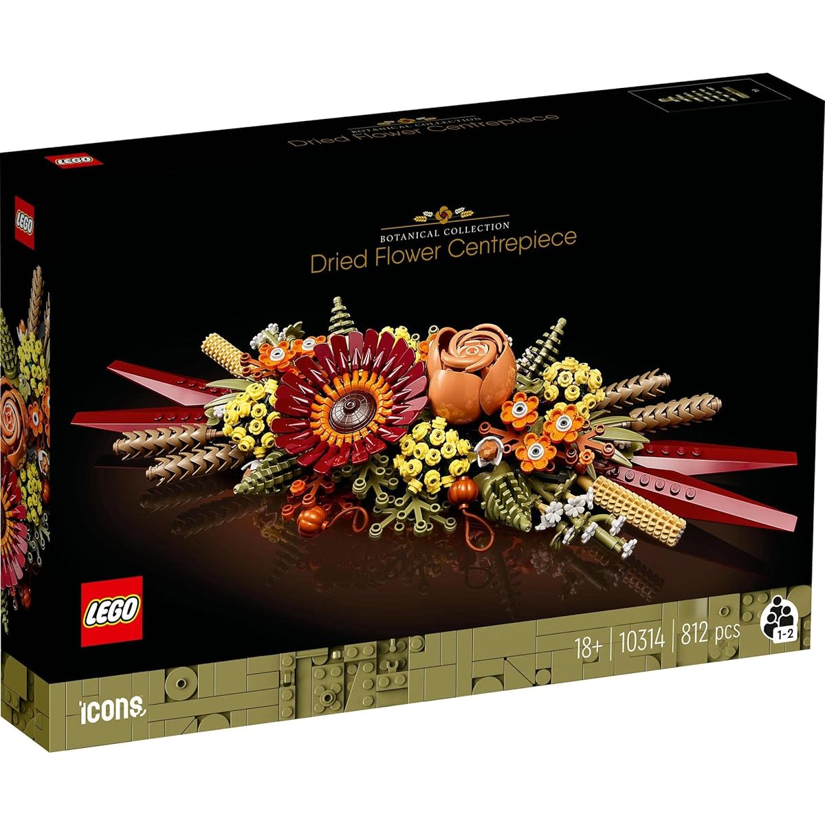 LEGO Icon Dried Flowers Christmas Present Christmas 10314 Interior Artificial Flower Bouquet Stylish Toy Block Present Gift Flower Boy Girl Adult