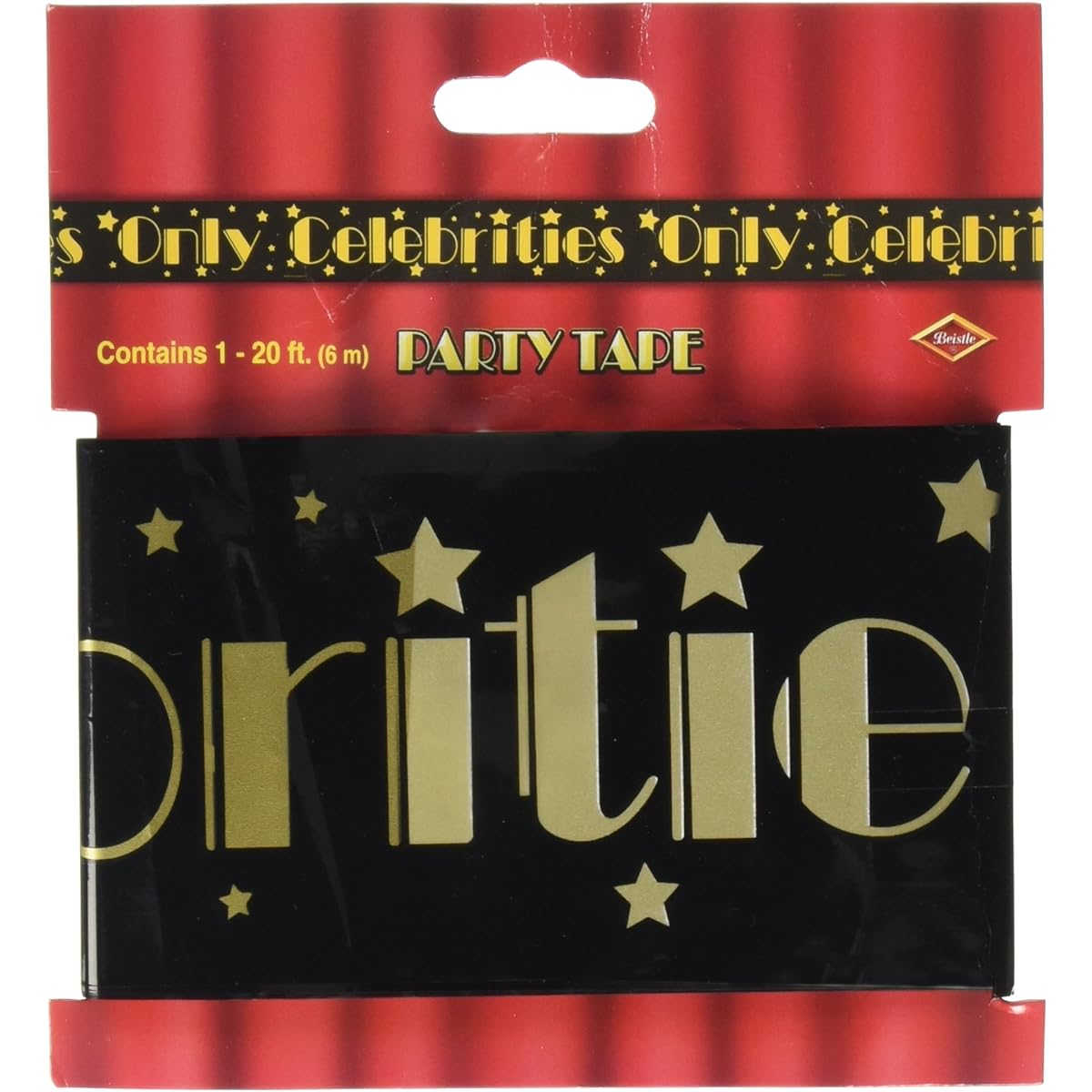 Beistle 66108 Celebrities Only Party Tape, 3-inch by 20-feet
