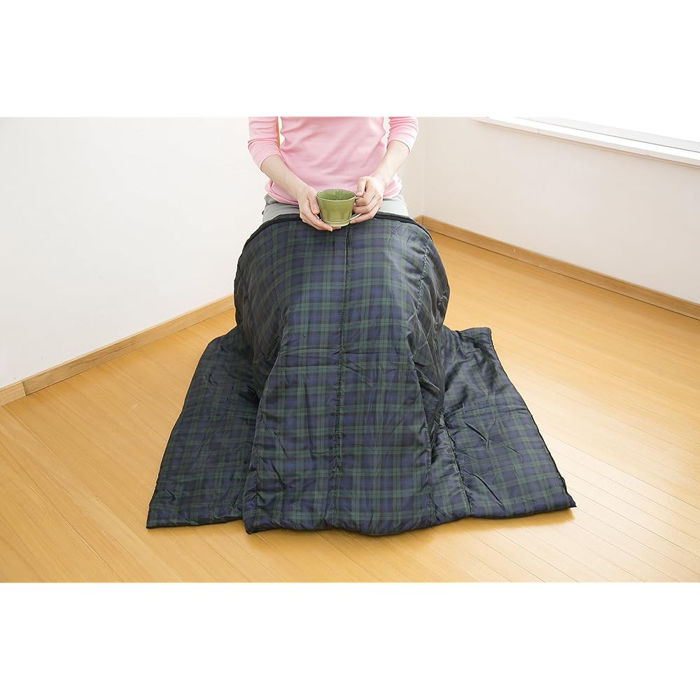 Shimizu Sangyo Washable Sleeping Bag Compact Storage Check Green 58607 When fully opened: 190 x 170 cm, when folded: Φ22 x 32 cm