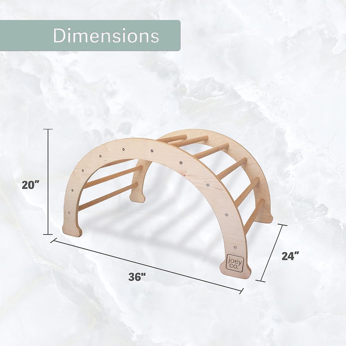 JOEY CO. Montessori Climbing Arch Montessori Style Indoor Play Gym for Kids CPSIA Tested Waldorf Arch