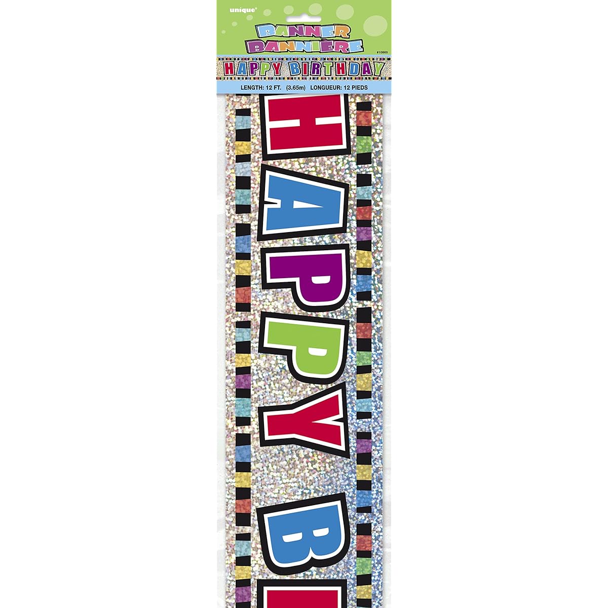 Unique Party 12ft Prism Multi Coloured Happy Birthday Banner