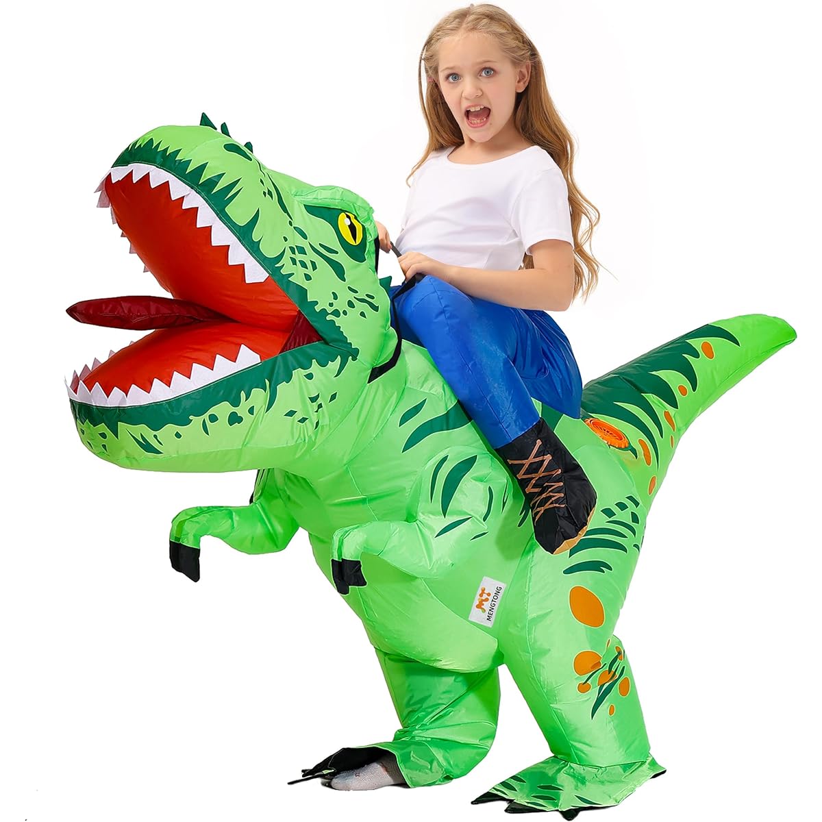 MT MENGTONG Inflatable Dinosaur Costume for Kids,Dinosaur Costumes for Kids,Dinosaur Costumes for Children,Ride-on Dinosaur Inflatable Costume,Dinosaur Blow Up Costume for Kids.