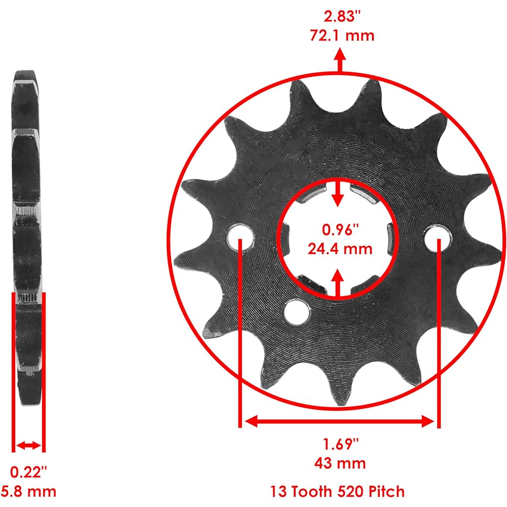 Caltric Drive Chain and Sprocket Kit Compatible with Yamaha Warrior 350 YFM350X YFM 350X 1989-2004