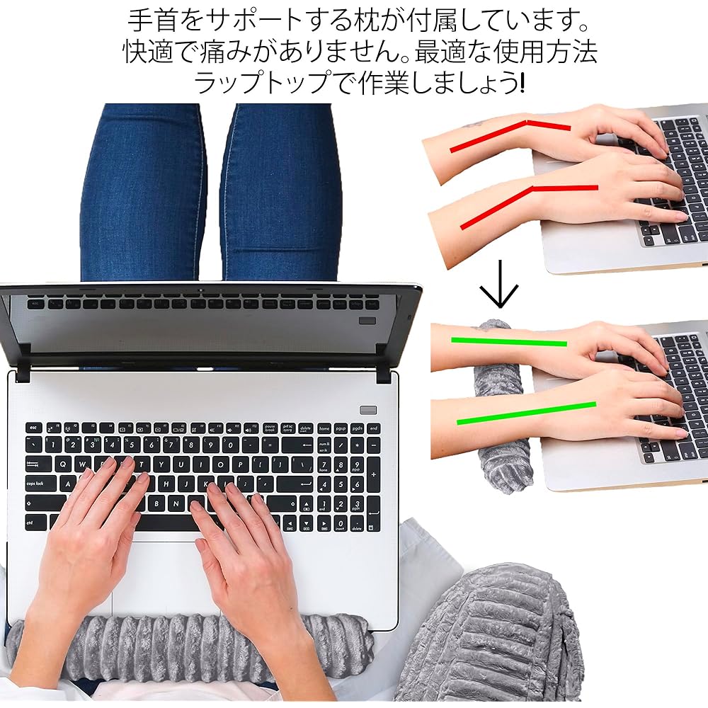 Homie Reading Bed Rest Cushion with Reading Light/Wrist Cushion and Armrest Backrest for Lounging Reading, Working on Laptop, Watching TV, M Size, Gray