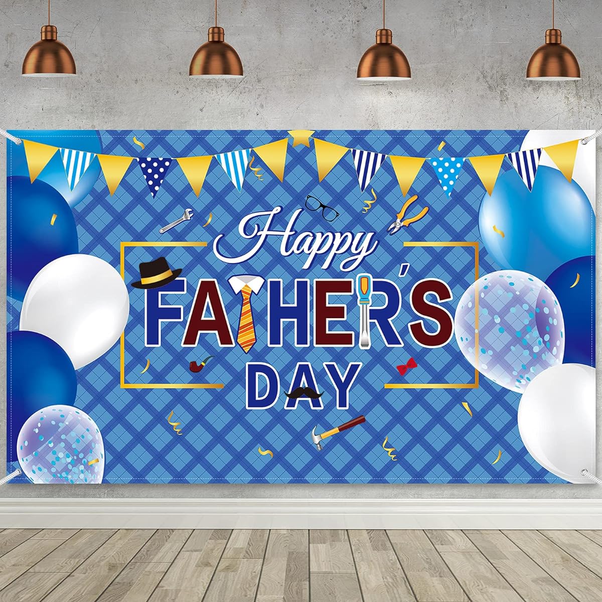 Happy Father's Day Backdrop Banner Decoration Oversized Fabric Father's Day Sign Banner Photo Booth Backdrop Father's Day Party Supplies Decoration