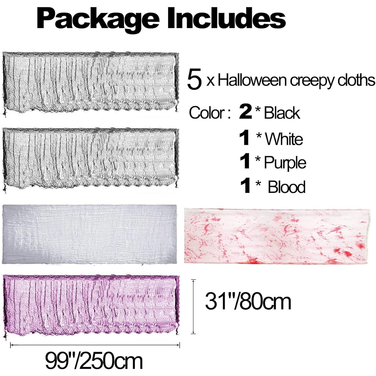 Halloween decorations black spooky fabric