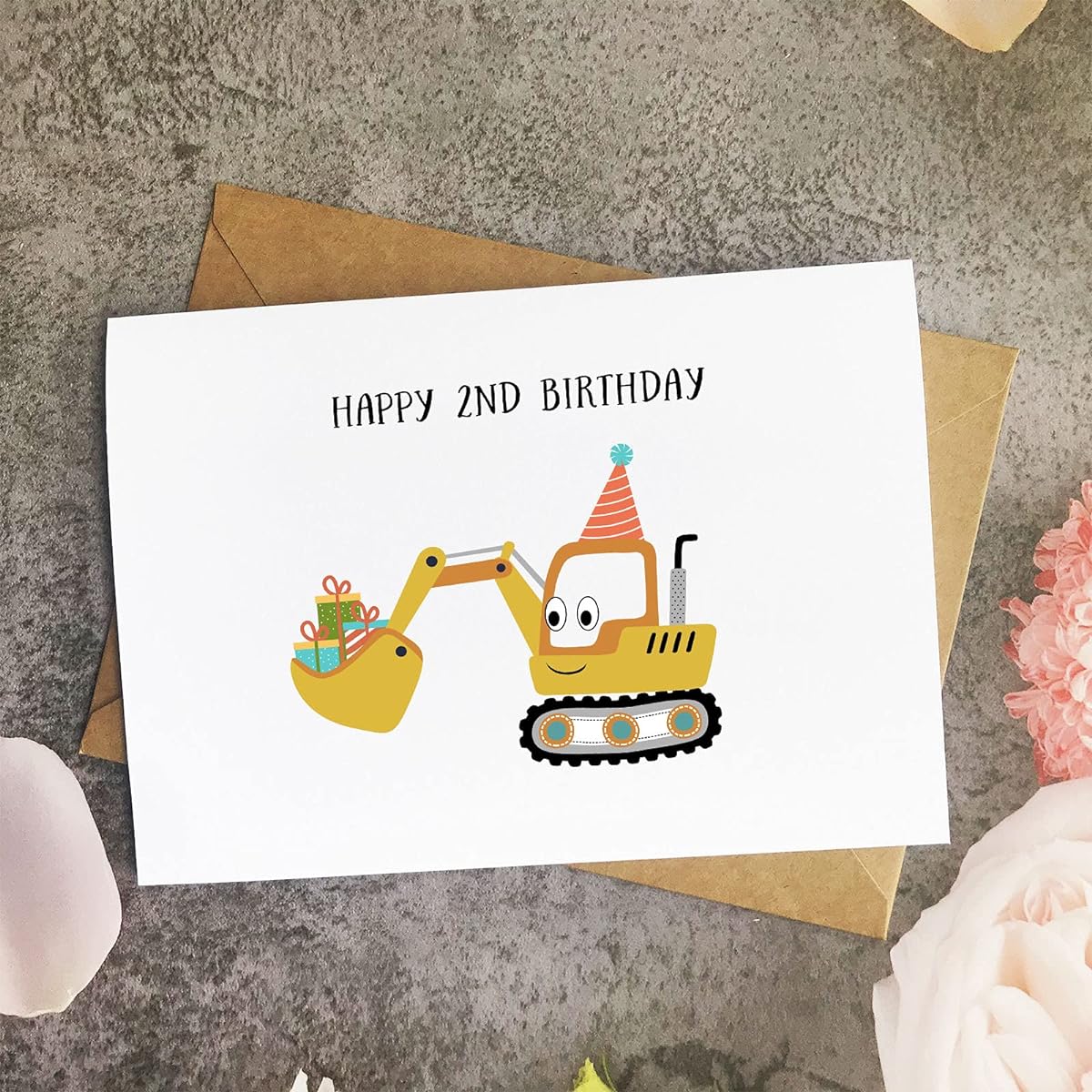 Construction 2nd Birthday Card for Boys Birthday Card for Son Grandson Nephew Friend