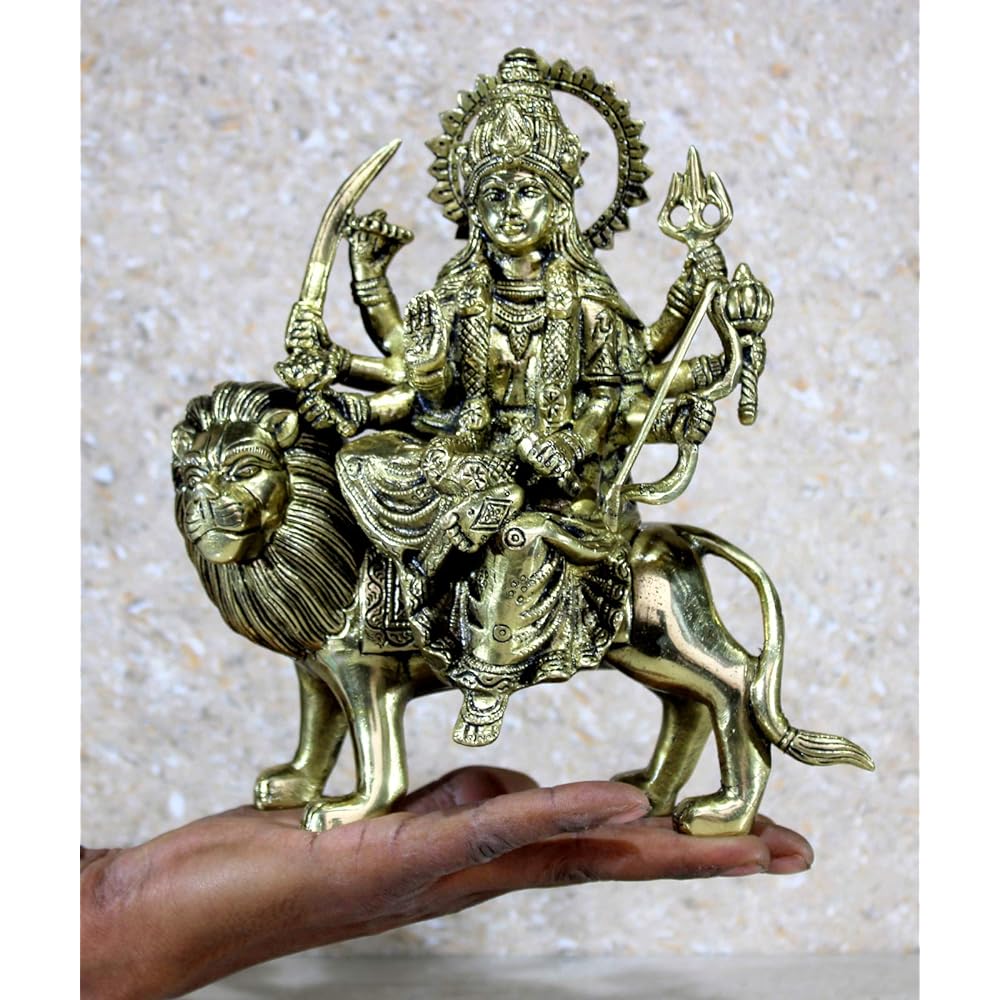 eSplanade Best Quality Brass Statue Maa Durga Mata Rani Idol for Home Mandir (8.5")eSplanade Best Quality Brass Statue Maa Durga Mata Rani Idol for Home Mandir (8.5")