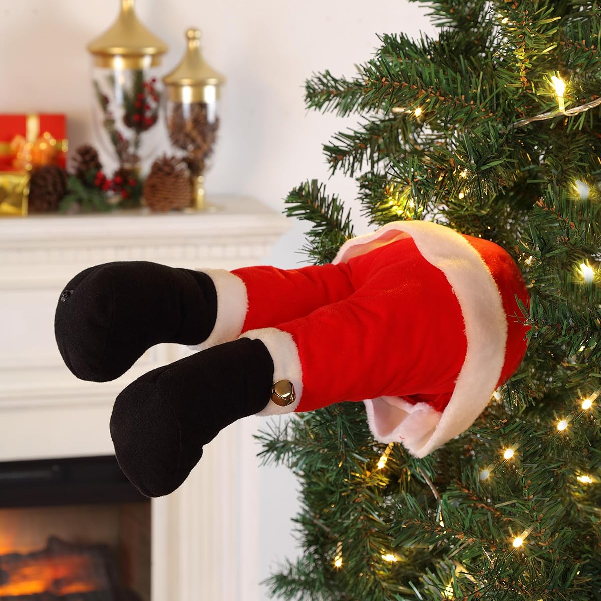 Mr. Christmas Indoor Animation Kickers Santa Christmas Decoration 16" Red