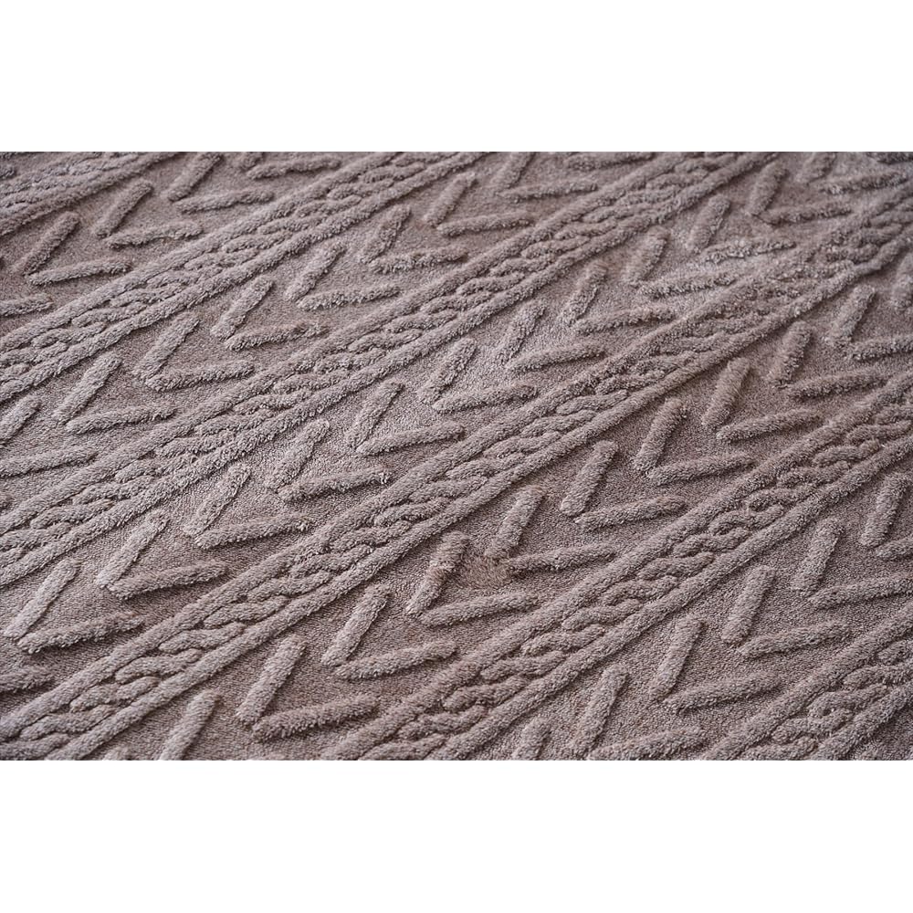 Ikehiko Rug Carpet Mat Rectangle Altera Brown Approx. 200 x 240cm Cushion Non-Slip Comfortable Soft Washable Flannel Simple #1280900061303