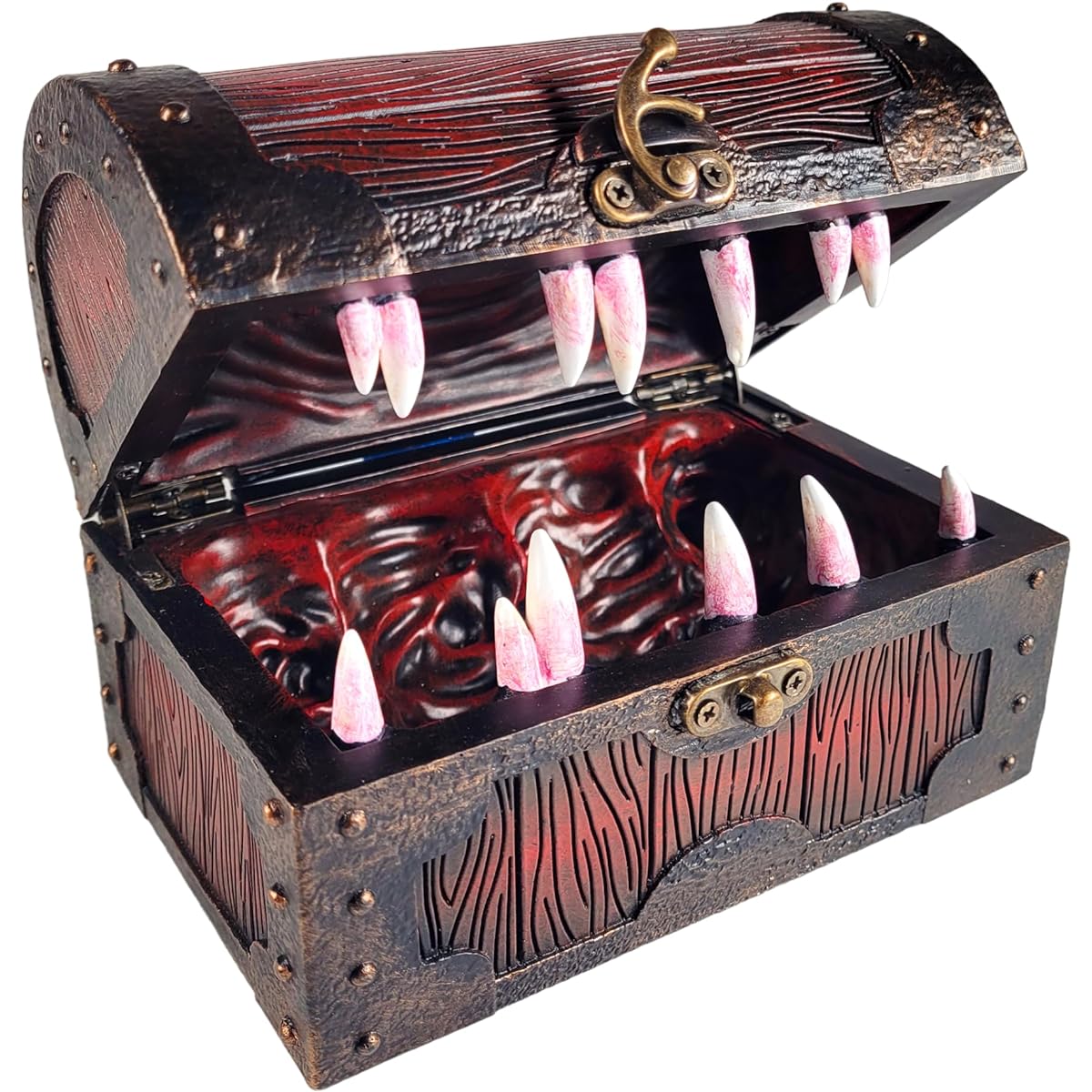 Forged Dice Co. Mimic Chest Dice Storage Box - Holds 5 Sets of Polyhedral Dice or 35 Dice - Compatible with Dungeons & Dragons