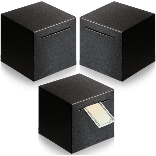 3 Pieces Piggy Bank for Adults 4.72 Inch Stainless Steel Adult Piggy Bank Need to Open Metal Piggy Bank Piggy Bank Black