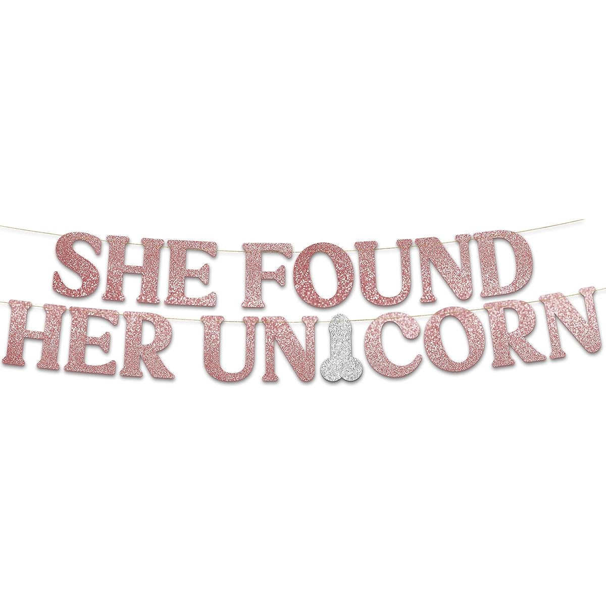 Fun Bachelorette Party Rose Gold Glitter Banner - Bachelorette Party Decorations, Favors and Supplies