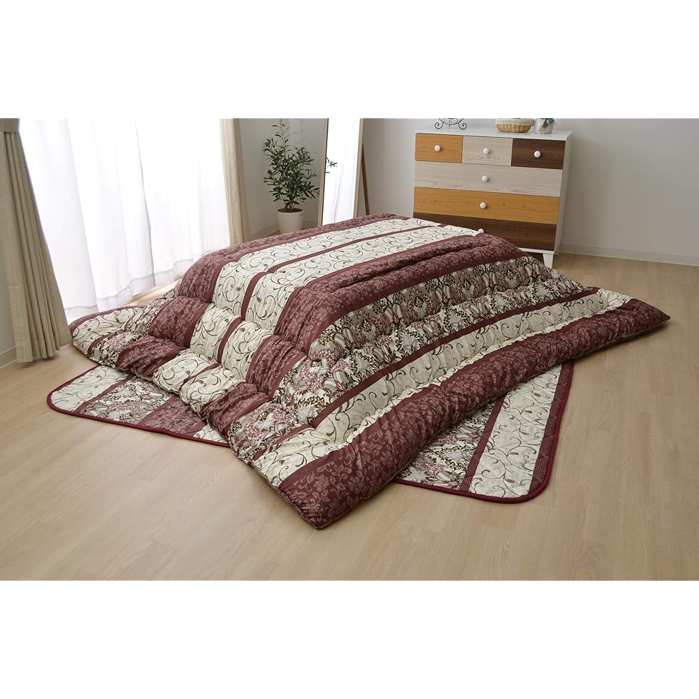 Ikehiko Kotatsu Futon Large Rectangular Viola Approx. 205 x 315 cm Red Classic Made in Japan #5970469