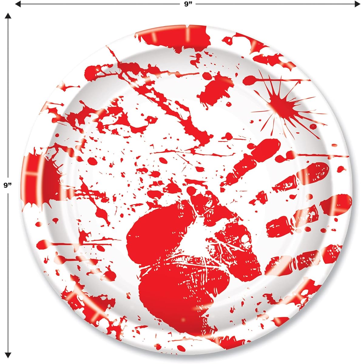 Beistle 08003 Bloody Handprints Plate, 9-inch